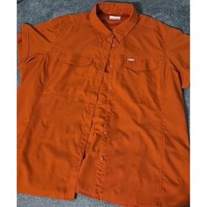 Columbia PFG Omni-Shade Women's 2X/2TF Orange Button Vented Shirt Zip Pockets